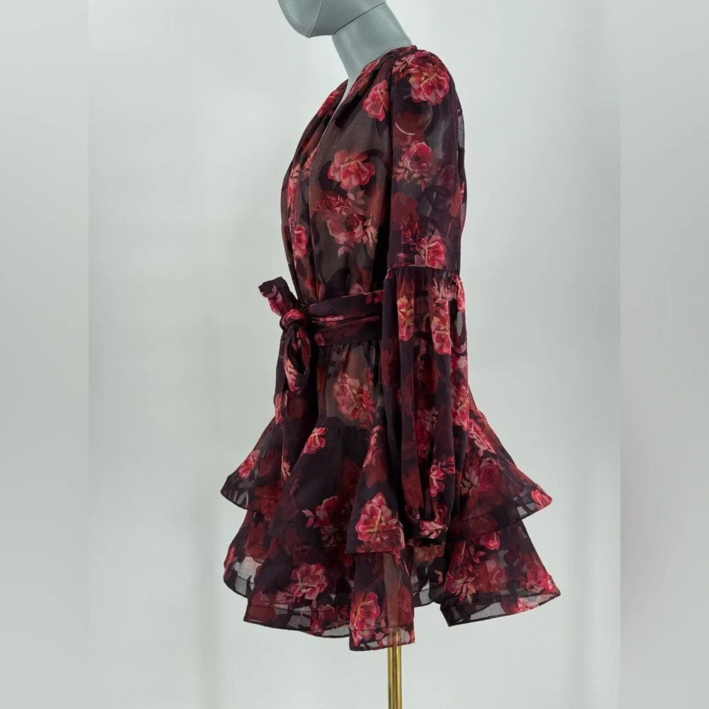 🆕 BRONX & BANCO 🧿 NWOT Bedouin Coastal Mini Dress, Rose Burnout - Sz S US 4 - Picture 11 of 17